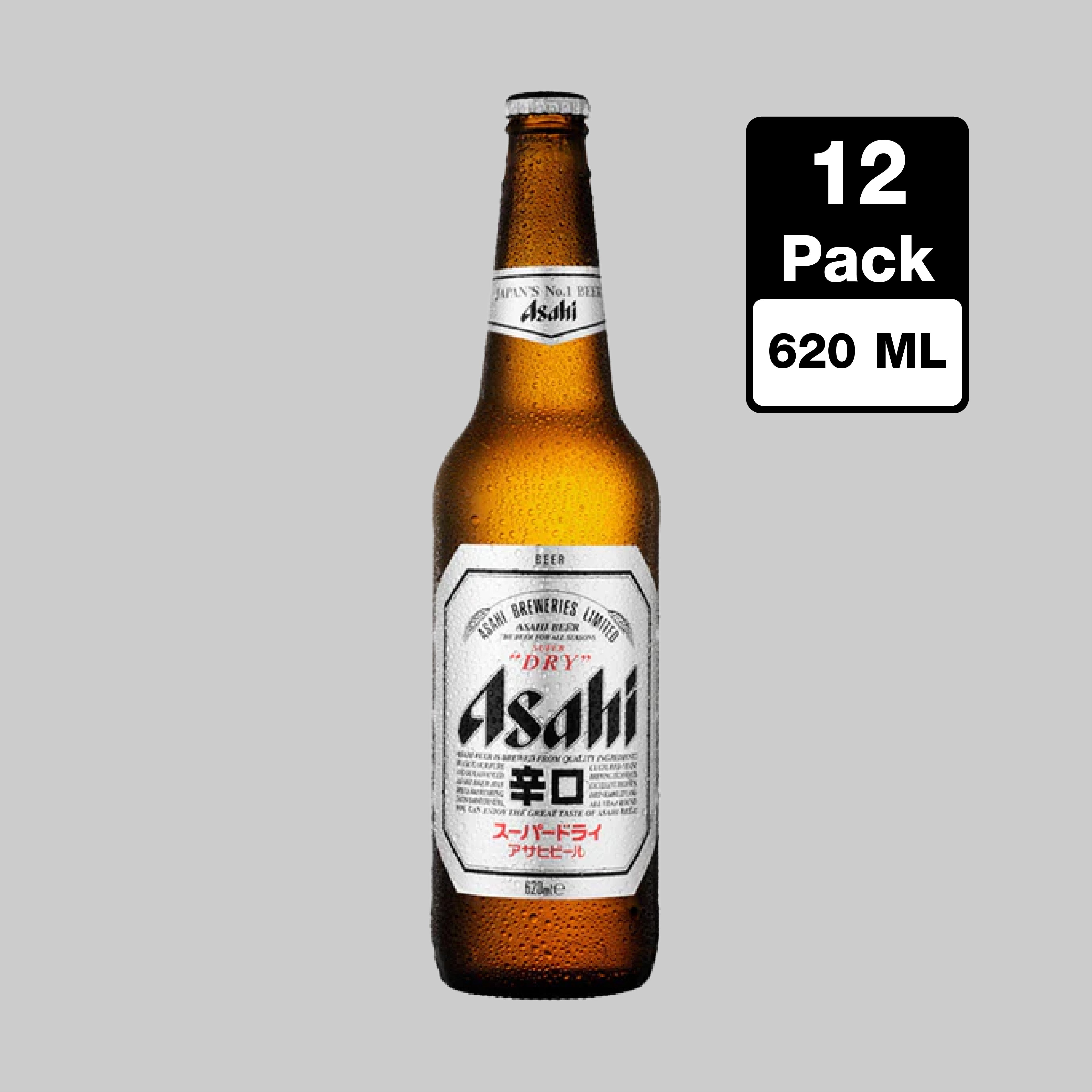 Asahi Super Dry Beer Large Bottle 12x620ml 5.0% - TIME2DRINK